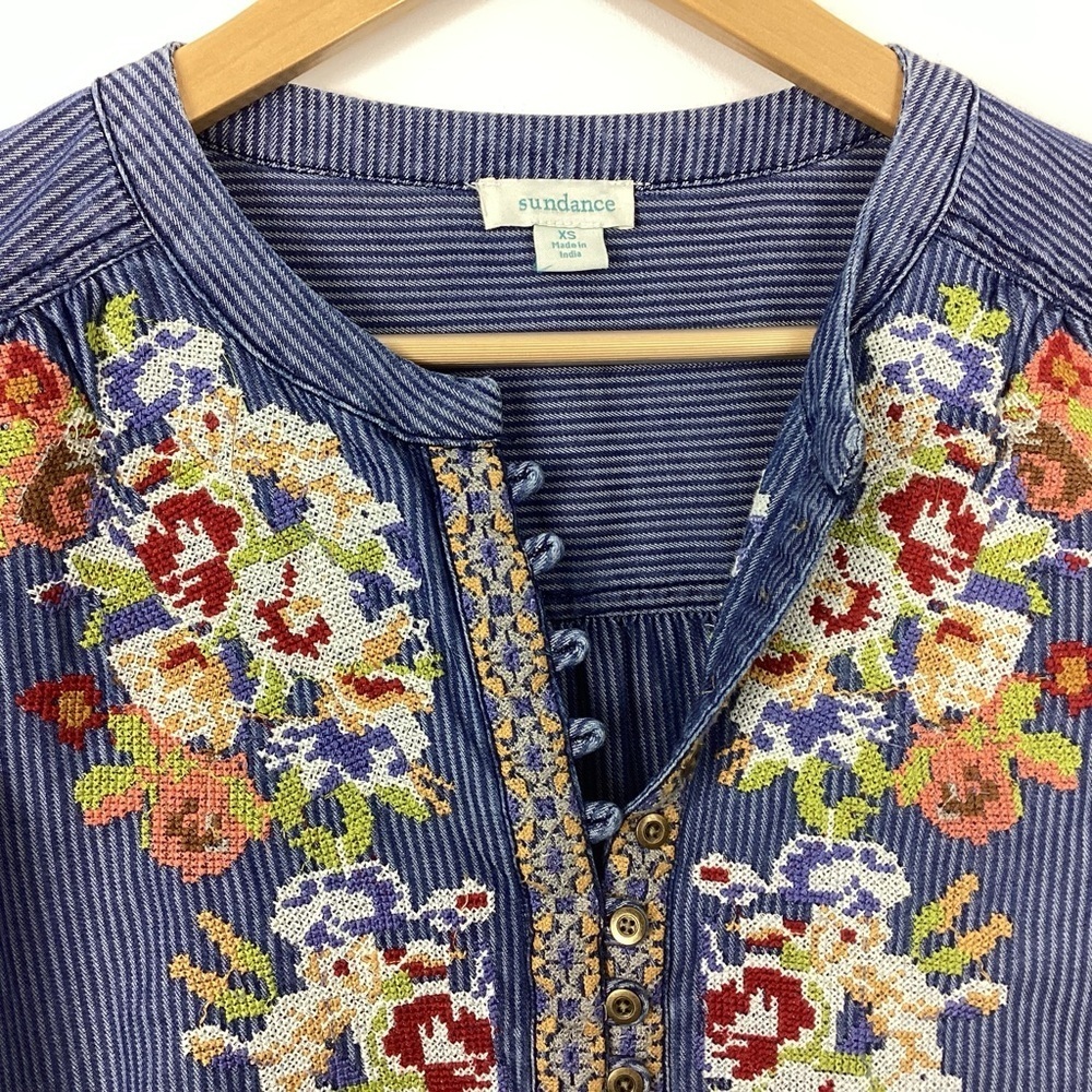 SUNDANCE Kenza Floral Embroidered Top Size XS - Picture 6 of 12